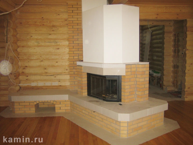 Топка TEKNO 2 (EdilKamin) в индивидуальной облицовке